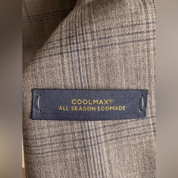 NWT Stafford Sport Coat Mens 46L Gray Plaid CoolMax Wool Blend All Season $220 - Picture 5 of 12
